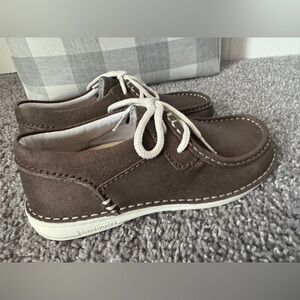 NWT Birkenstock Pasadena Brown Boat Shoes  White Sole Size 7 Women Size 5 Men